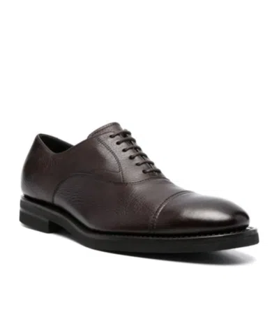 Henderson Baracco Perforated-detail Derby Shoes In Brown