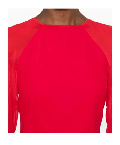 Alberta Ferretti Cardy Long-sleeve Maxi Dress In Red