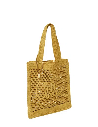 Chloé Patterned Handbag In Yellow