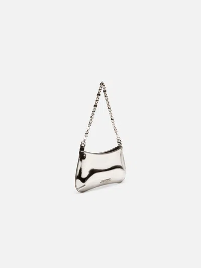 Jacquemus Le Petit Bisou Chaine Shoulder Bag In Silver