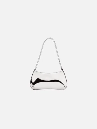 Jacquemus Le Petit Bisou Chaine Shoulder Bag In Silver