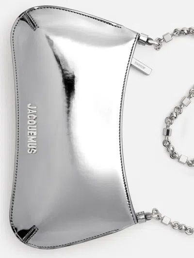 Jacquemus Le Petit Bisou Chaine Shoulder Bag In Silver