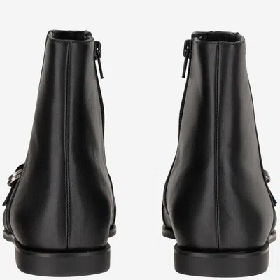 Pinko Leather Boots With Studs And Straps In Black