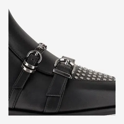 Pinko Leather Boots With Studs And Straps In Black