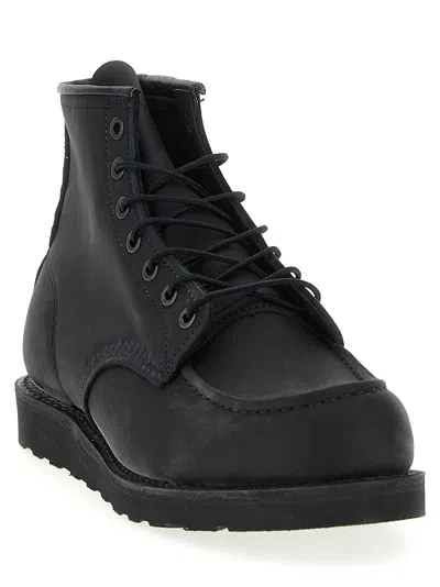 Red Wing 8074 Moc Toe Black Leather Boot In Black