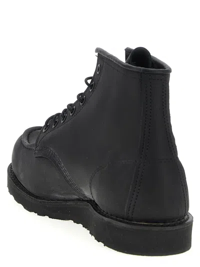 Red Wing 8074 Moc Toe Black Leather Boot In Black