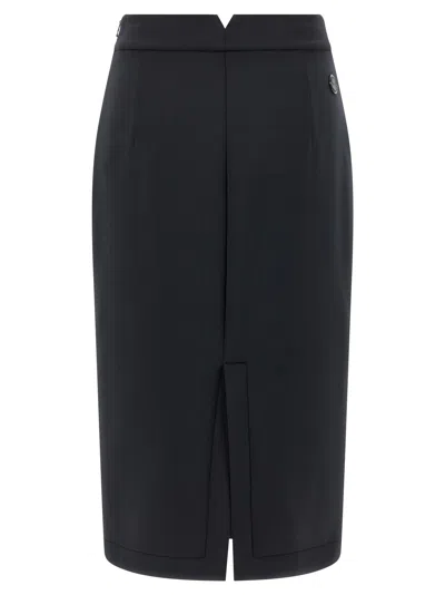 Moncler Genius Black Moncler X Ee72 By Edward Enninful Neoprene Skirt In Black