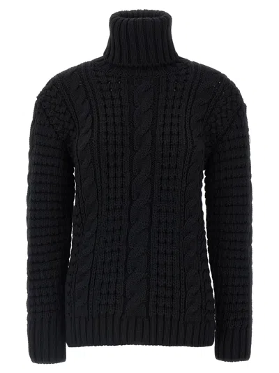 Moncler Genius Moncler X Edward Enninful Tricot Turtleneck Sweater Sweaters And Cardigans Black In Black