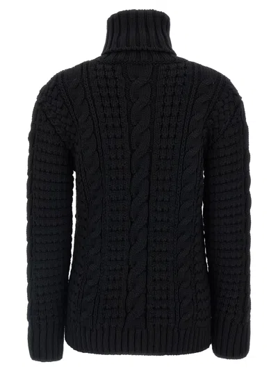 Moncler Genius Moncler X Edward Enninful Tricot Turtleneck Sweater Sweaters And Cardigans Black In Black