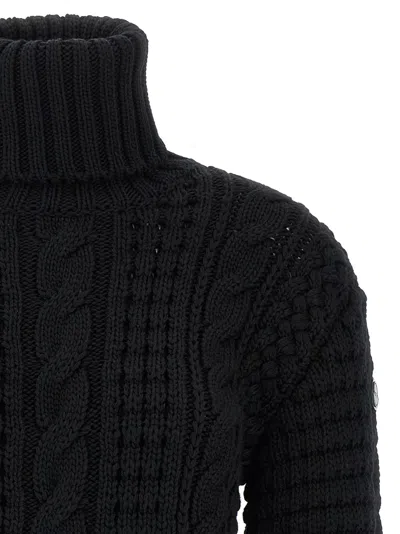 Moncler Genius Moncler X Edward Enninful Tricot Turtleneck Sweater Sweaters And Cardigans Black In Black