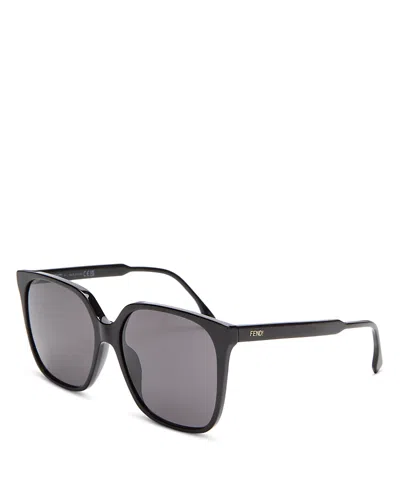 Fendi Square Sunglasses, 59mm In Black
