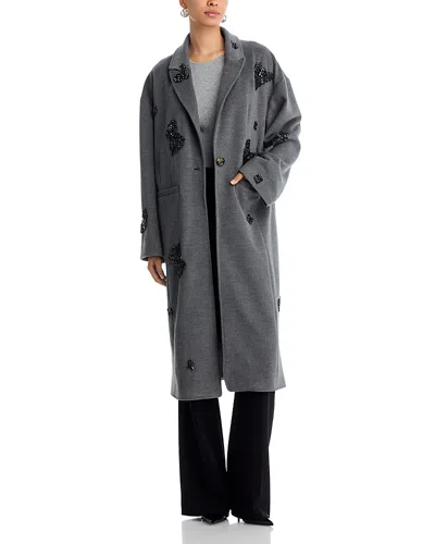 Cinq À Sept Cinq A Sept Gravis Crystal Embellished Coat In Gray
