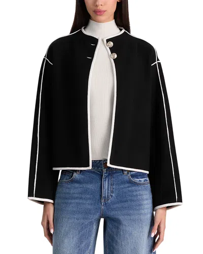Alice And Olivia Pearson Collared Sweater Jacket In Multi