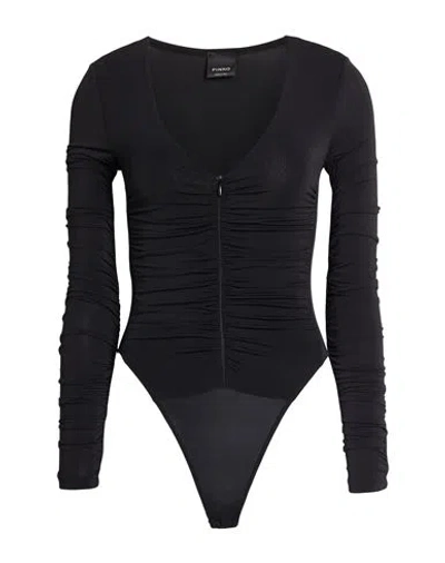 Pinko Woman Bodysuit Black Size Xs Viscose, Elastane In Black