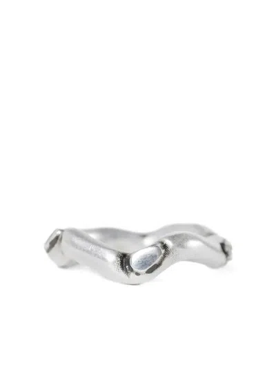 Ann Demeulemeester Emi Futuristic Thorn Ring In Metallic