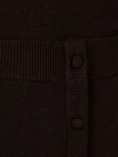 Victoria Beckham Brown Midi Skirt In Wool Blend In Brown