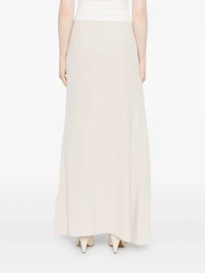 P.a.r.o.s.h Split-front Maxi Skirt In Neutral