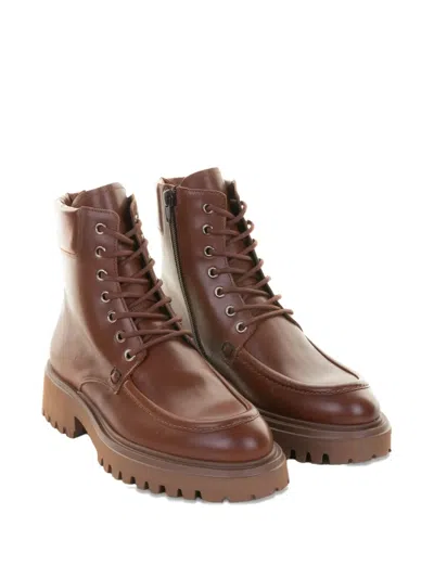 Guglielmo Rotta Ranch Ankle Boot In Nappa Leather In Brown