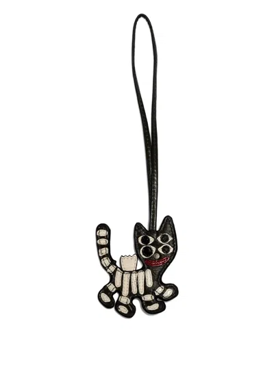 Zadig & Voltaire Skeleton-cat Keyring In Black
