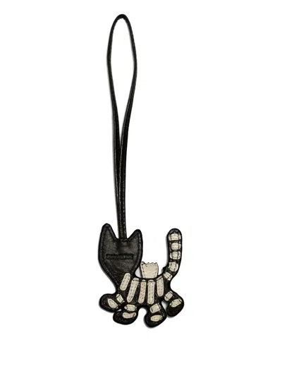 Zadig & Voltaire Skeleton-cat Keyring In Black