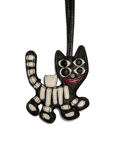Zadig & Voltaire Skeleton-cat Keyring In Black