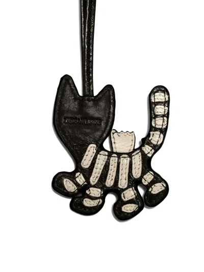 Zadig & Voltaire Skeleton-cat Keyring In Black