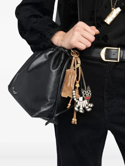 Zadig & Voltaire Skeleton-cat Keyring In Black