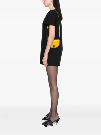 Pre-owned Fendi 2010-2025 Leather Moonlight Crossbody Bag In Yellow