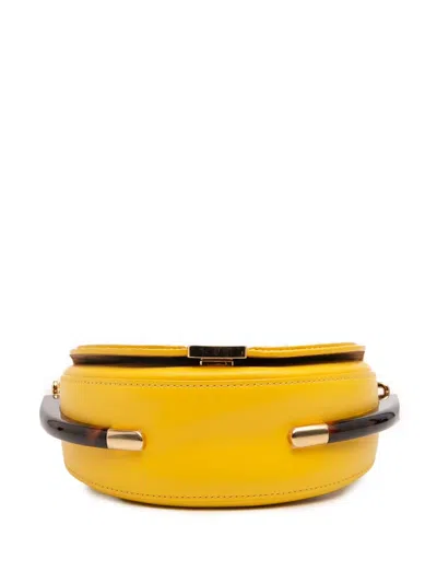 Pre-owned Fendi 2010-2025 Leather Moonlight Crossbody Bag In Yellow