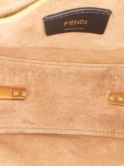 Pre-owned Fendi 2010-2025 Leather Moonlight Crossbody Bag In Yellow