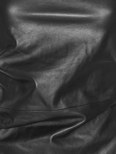 Rotate Birger Christensen Rotate Leather Top With Side Buttons In Black