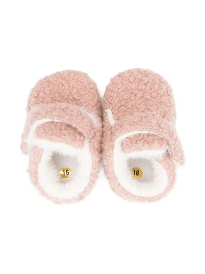 Douuod Textured Wool Pre-walkers In Pink
