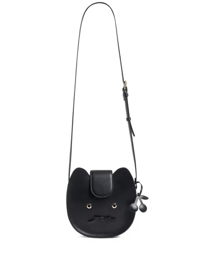 Bonpoint Juro Cat-face Shoulder Bag In Black