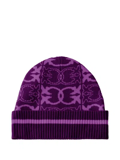 图案罗纹套头帽