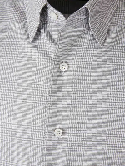 Brioni Long-sleeve Checked Shirt In Gray