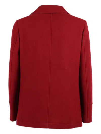 Camplin Double-breasted Wool Coat In Red