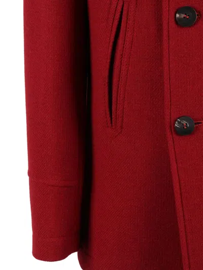 Camplin Double-breasted Wool Coat In Red