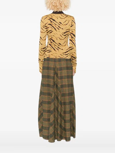 Ganni Fine Merino Jacquard Tiger Polo Sweater In Neutral