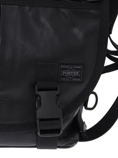 Porter-yoshida & Co Logo-patch Messenger Bag In Black
