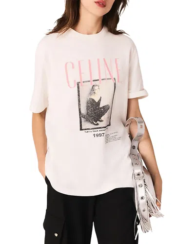 Maje Celine Dion Graphic Tee In Neutral