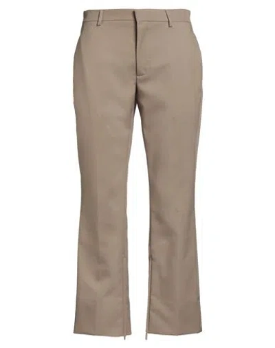 Off-white Man Pants Khaki Size 32 Polyester In Brown