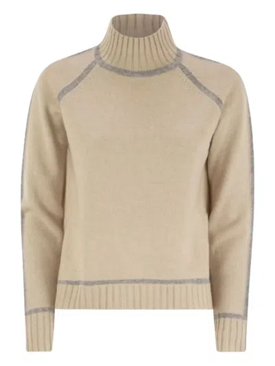Max Mara Pescara Turtleneck Wool-cashmere Sweater In Gray