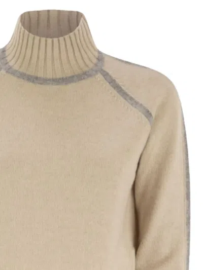 Max Mara Pescara Turtleneck Wool-cashmere Sweater In Gray
