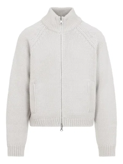 Our Legacy Modern Knit Cardigan Featuring Front Pockets In White