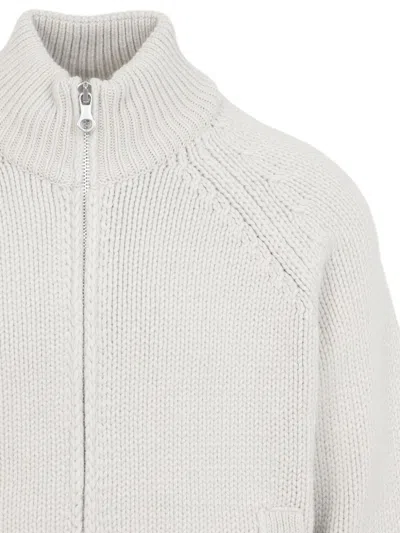 Our Legacy Modern Knit Cardigan Featuring Front Pockets In White