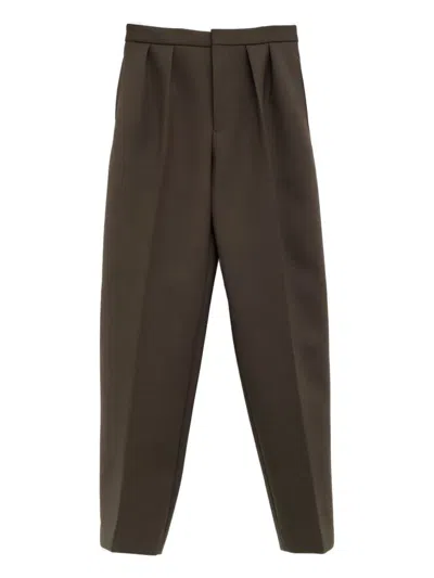Jacquemus Pleated-front Trousers In Brown