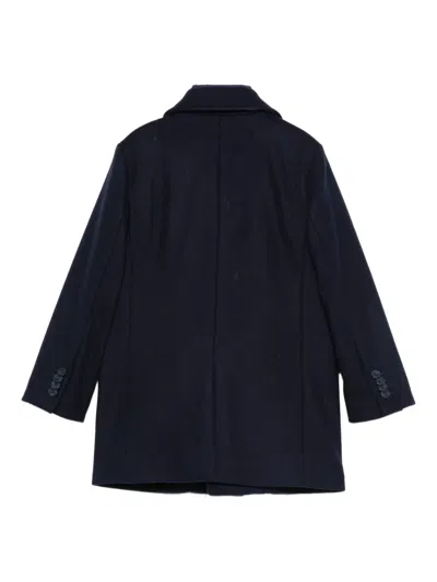 Fay Button-fastening Wool Coat In Blue