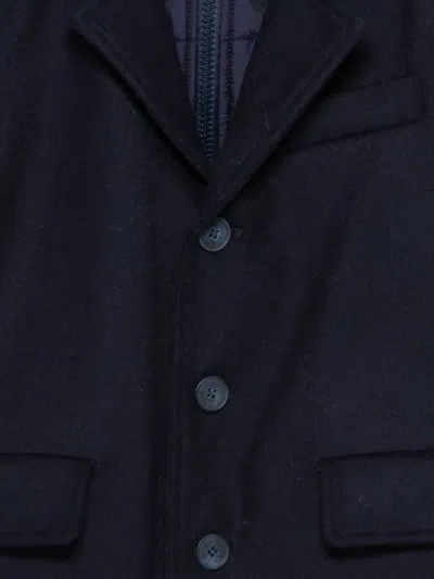 Fay Button-fastening Wool Coat In Blue