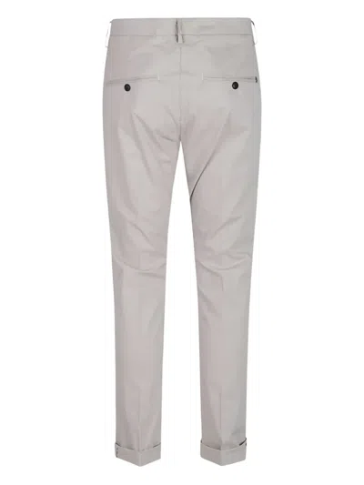Dondup Pleated Cuffed Straight-leg Trousers In Gray