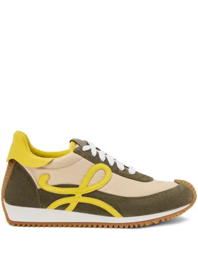 Loewe Flow Runner 2.0 Leather-trimmed Shell And Suede Sneakers In Neutral